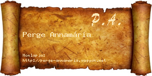 Perge Annamária névjegykártya